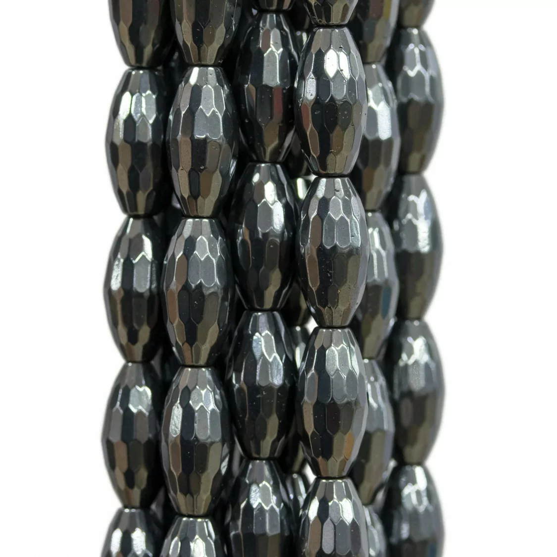 Ematite Naturale Riso Sfaccettato 6x12mm-EMATITE NATURALE | Worldofjewel.com