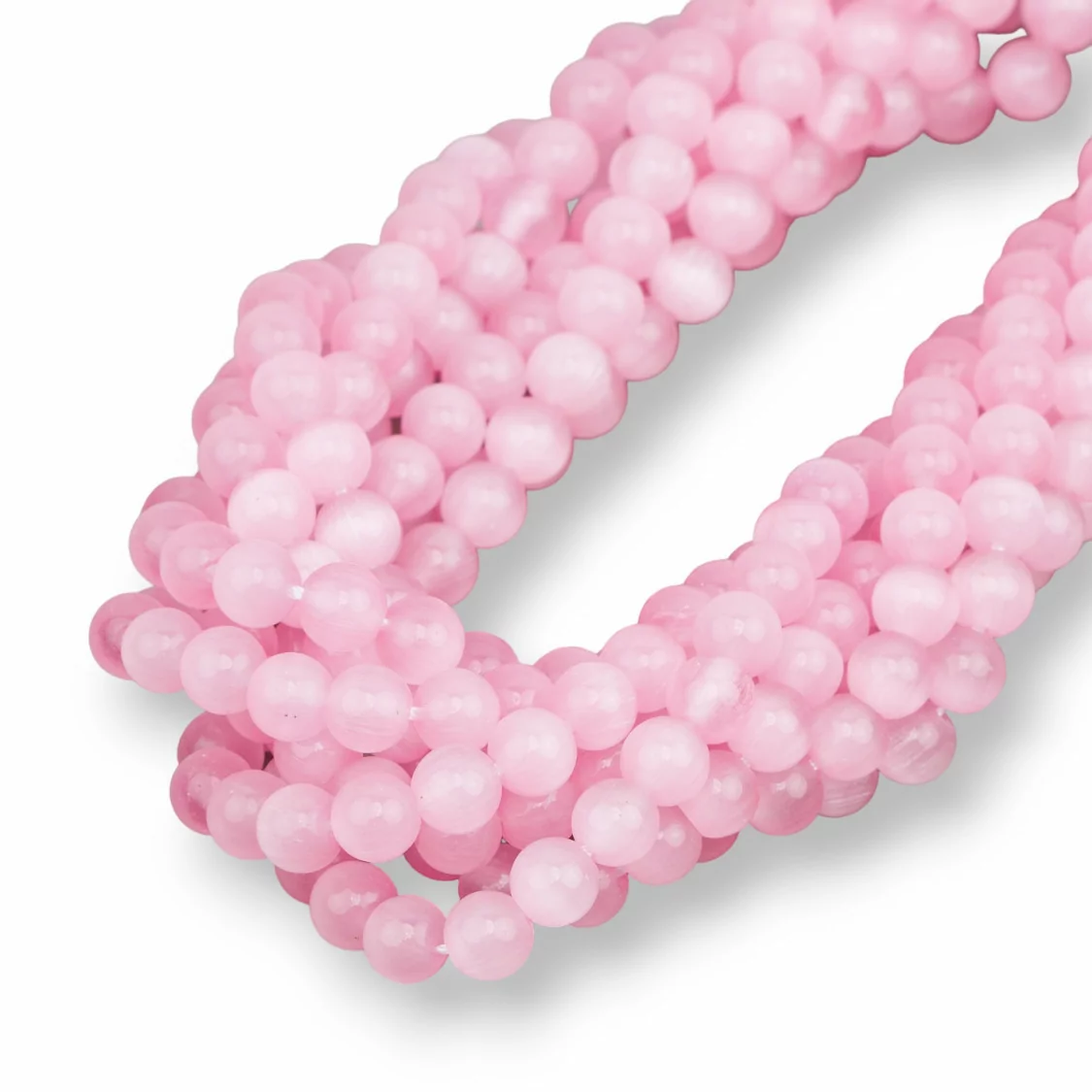 Occhio Di Gatto Rosa Tondo Liscio 6mm-ROSA | Worldofjewel.com