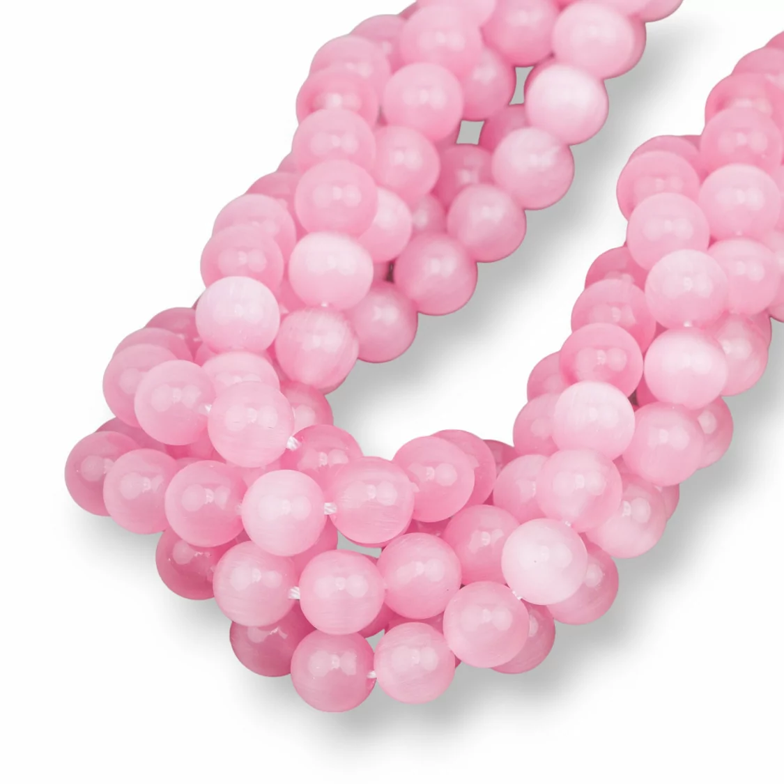 Occhio Di Gatto Rosa Tondo Liscio 8mm-ROSA | Worldofjewel.com