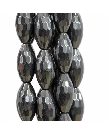 Ematite Naturale Riso Sfaccettato 8x16mm SemiOpaco-EMATITE | Worldofjewel.com