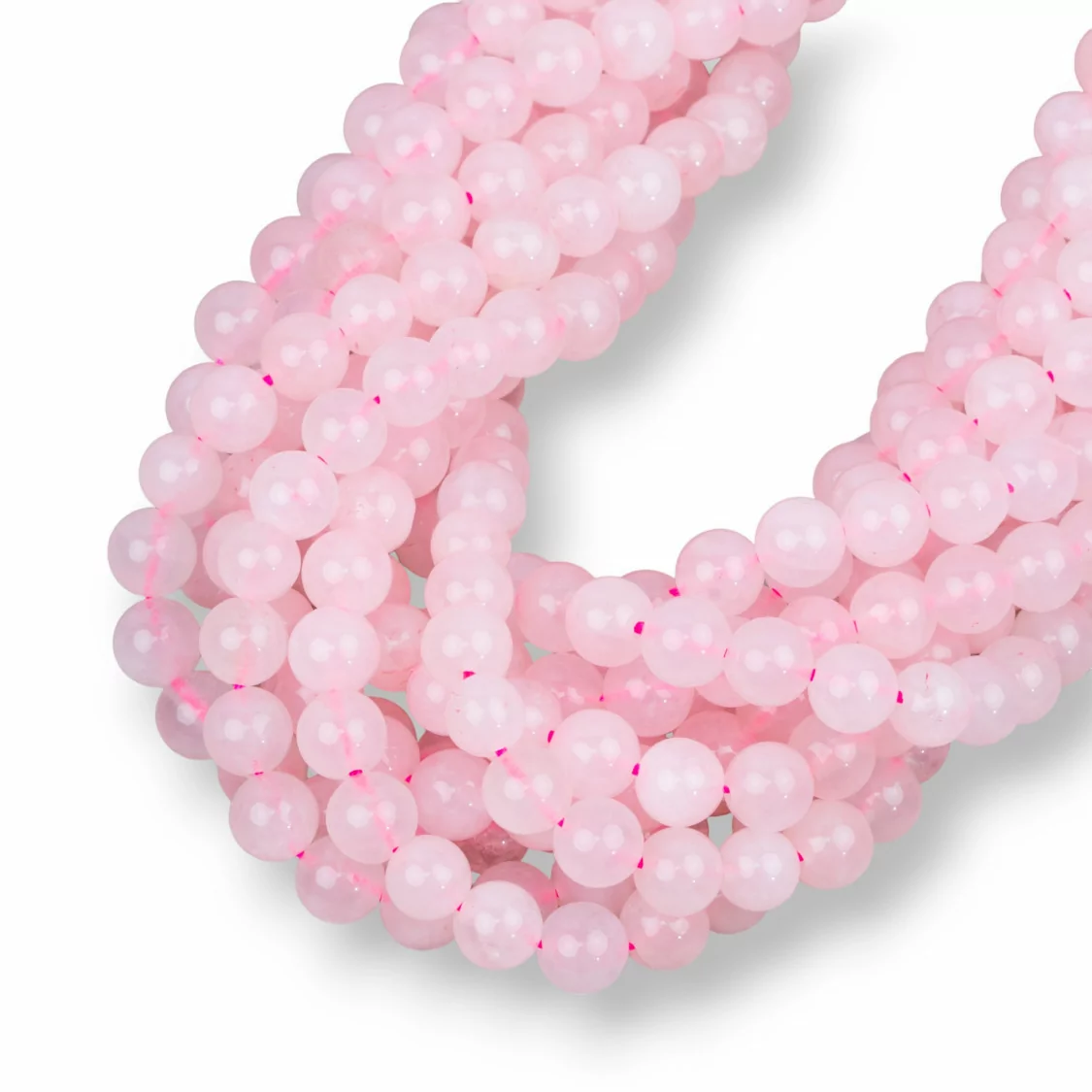 Quarzo Rosa Tondo Liscio 06mm Milk-QUARZO ROSA | Worldofjewel.com