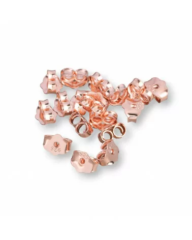 Farfallina Stoppino Per Orecchini A Perno Di Argento 925 4x4mm 5gr Oro Rosa-STOPPINO FARFALLE | Worldofjewel.com