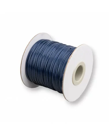 Cordone Cordoncino In Cotone Cerato 1,0mm 80 Metri Blu Scuro-CORDONCINO CERATO | Worldofjewel.com