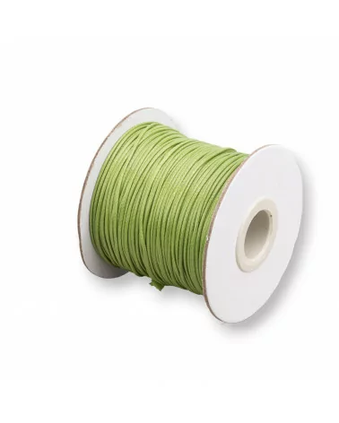 Cordone Cordoncino In Cotone Cerato 1,0mm 80 Metri Verde Militare Chiaro-CORDONCINO CERATO | Worldofjewel.com