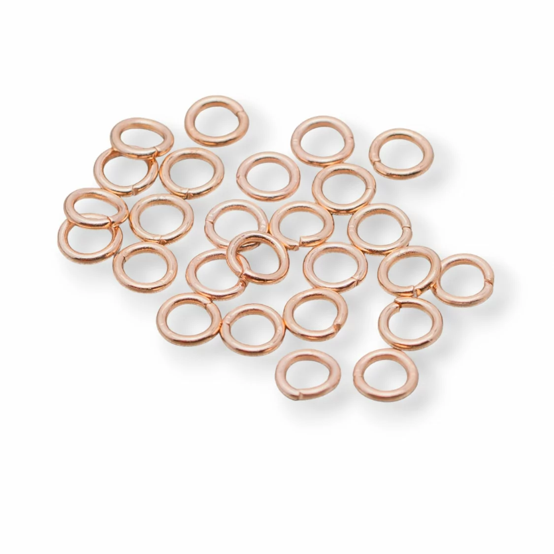 Contromaglia Anellini di Acciaio Aperto 0,8x5mm 50gr Oro Rosa-ANELLINI APERTI | Worldofjewel.com