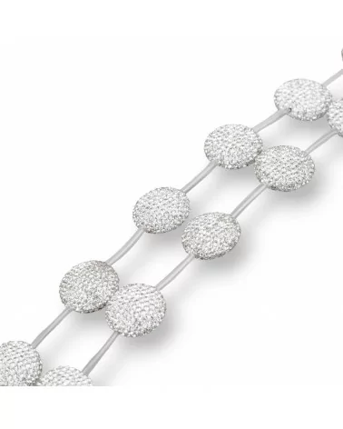 Perline a Filo Di Marcasite Strass Tondo Piatto 20mm 10pz Bianco-PERLINE CON MARCASITE STRASS | Worldofjewel.com