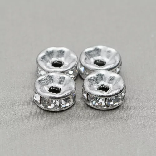 Acero Strass Rondelle Espaciador 06mm 100pcs