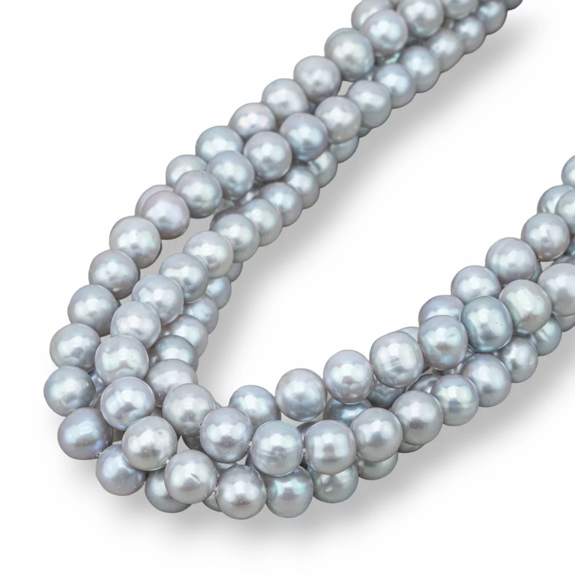 Perle di Fiume Tondo 8,0-8,5mm A+ Grigio Silver-TONDO | Worldofjewel.com