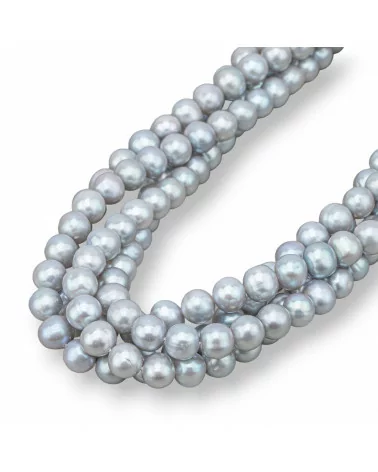 Perle di Fiume Tondo 8,0-8,5mm A+ Grigio Silver-TONDO | Worldofjewel.com