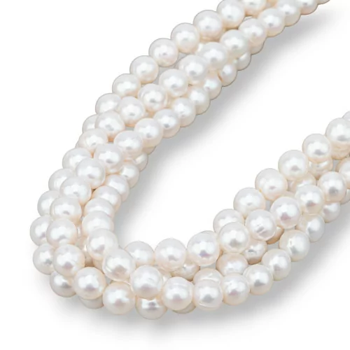 Round River Pearls 8.0-8.5mm AA+ White Striped