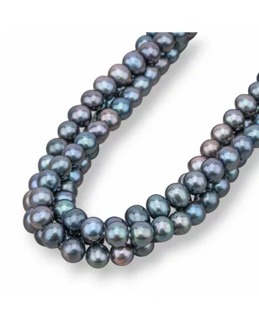 Perle di Fiume Tondo 8,0-8,5mm AA+ Grigio Scuro Rigato-LINEA ALTA | Worldofjewel.com