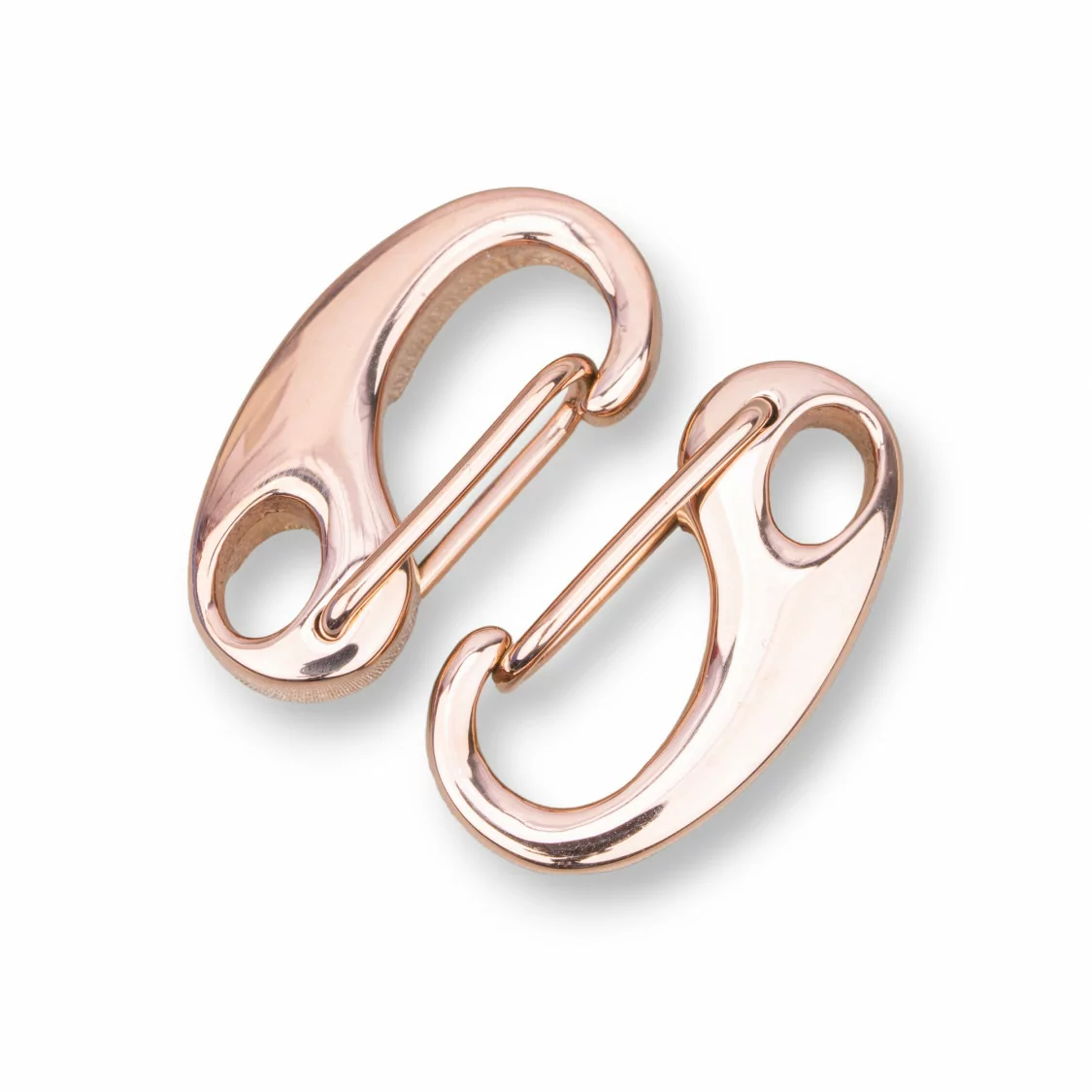 Chiusura Moschettone Di Acciaio A Gancio 11x21mm 8pz Oro Rosa-CHIUSURE DI ACCIAIO | Worldofjewel.com