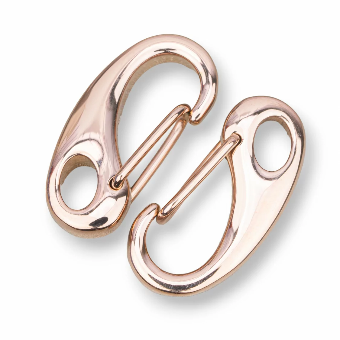 Chiusura Moschettone Di Acciaio A Gancio 12x26mm 7pz Oro Rosa-CHIUSURE DI ACCIAIO | Worldofjewel.com