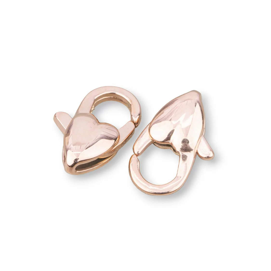 Chiusura Moschettone Di Acciaio J13 Cuore 7x13mm 12pz Oro Rosa-CHIUSURE DI ACCIAIO | Worldofjewel.com