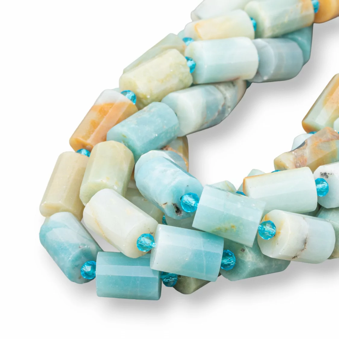 Amazzonite Multicolor Cilindro Prisma Sfaccettato 10x14mm-AMAZONITE MULTICOLOR | Worldofjewel.com