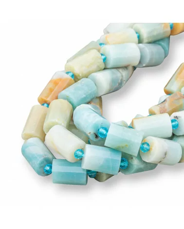 Amazzonite Multicolor Cilindro Prisma Sfaccettato 10x14mm-AMAZONITE MULTICOLOR | Worldofjewel.com