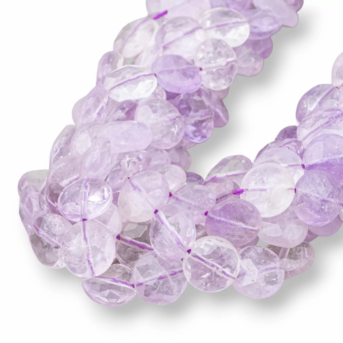 Ametista Chiaro Tondo Piatto Sfaccettato 14mm Lavanda-AMETISTA CHIARA | Worldofjewel.com