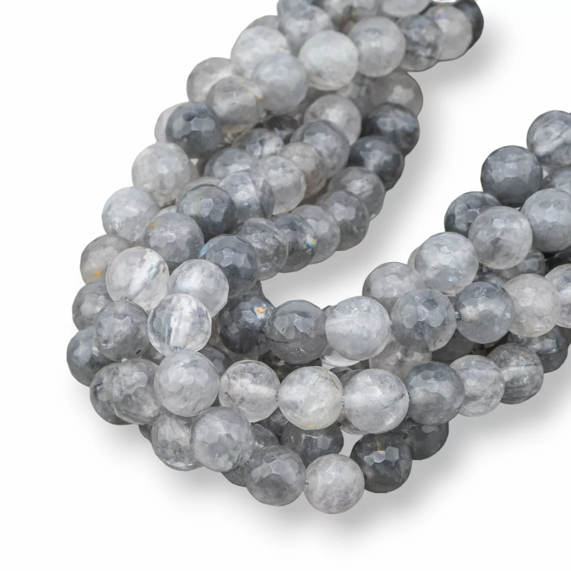 Quarzo Grigio Perlina Tonda Sfaccettata 8mm-QUARZO GRIGIO | Worldofjewel.com