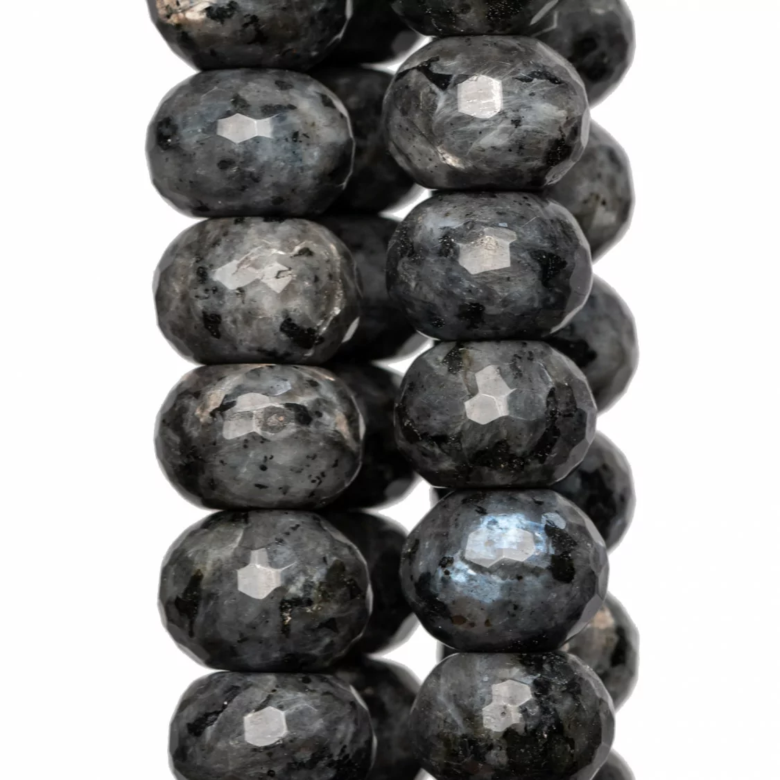 Labradorite Nero Larichite Rondelle Sfaccettato 12x8mm-LABRADORITE NERO LARICHITE | Worldofjewel.com