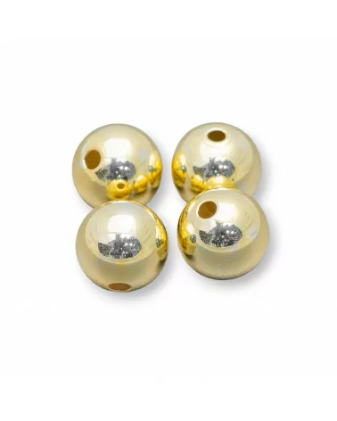 Distanziatore Palline Di Argento 925 10mm Foro 3,0mm Dorato 5pz-PALLINE LISCE | Worldofjewel.com