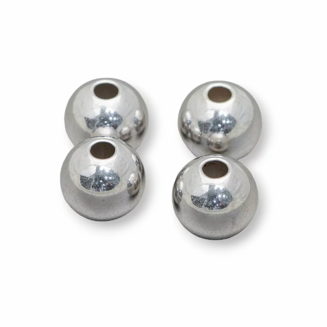 Distanziatore Palline Di Argento 925 8mm Foro 2mm Rodiato 5gr 7pz-PALLINE LISCE | Worldofjewel.com