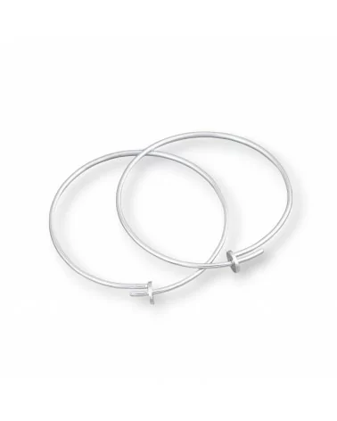 Base Per Orecchini Di Argento 925 Cerchio Liscio 26mm 4 Paia Rodiato-BASI DI ARGENTO 925 | Worldofjewel.com