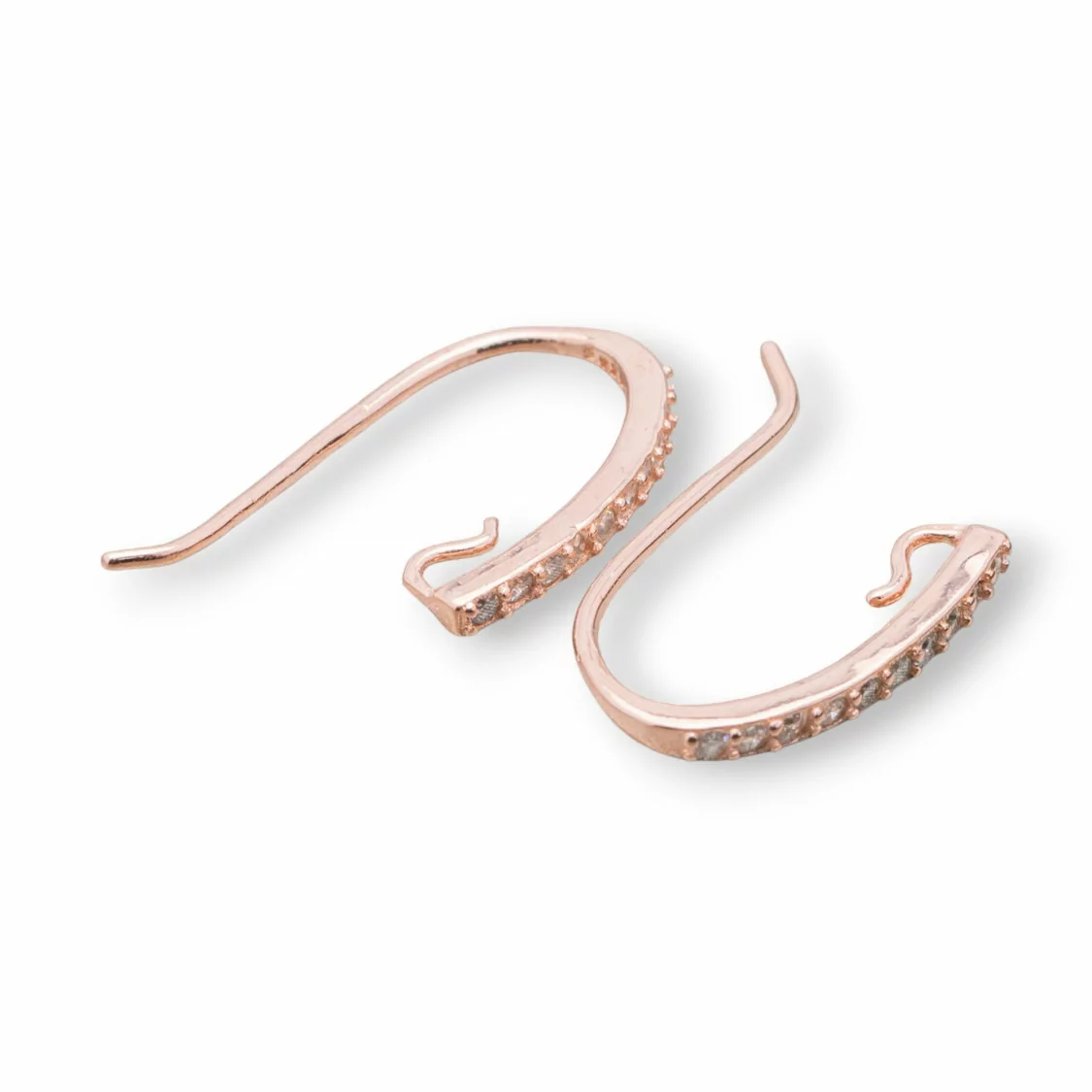 Base Per Orecchini Di Argento 925 Monachella Con Zirconi 2x22mm 4 Paia Oro Rosa-BASI DI ARGENTO 925 | Worldofjewel.com