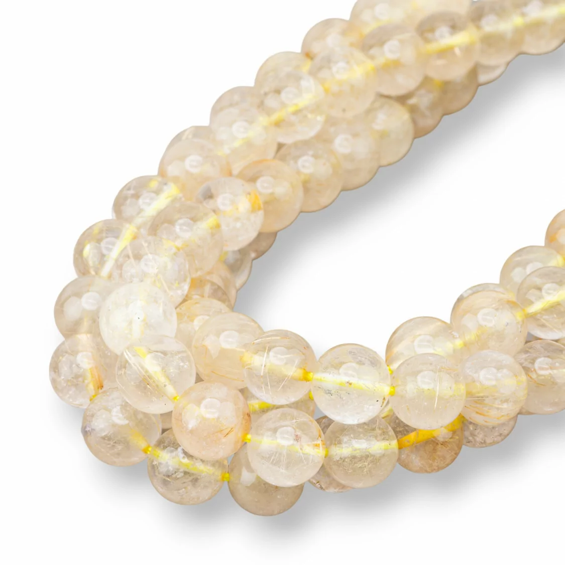 Quarzo Rutilato Giallo Lemon Tondo Liscio 10mm-QUARZO RUTILATO | Worldofjewel.com