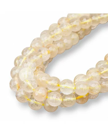 Quarzo Rutilato Giallo Lemon Tondo Liscio 10mm-QUARZO RUTILATO | Worldofjewel.com