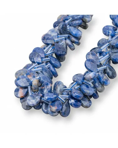 Sodalite Gocce Briolette Piatto Sfaccettato 12x8mm-SODALITE | Worldofjewel.com