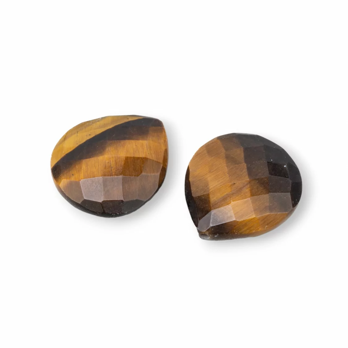 Cabochon A Goccia di Pietre Dure Naturali 16x18mm Spessore 7,5mm 8pz Occhio Di Tigre- CABOCHON DI PIETRE DURE | Worldofjewel.com