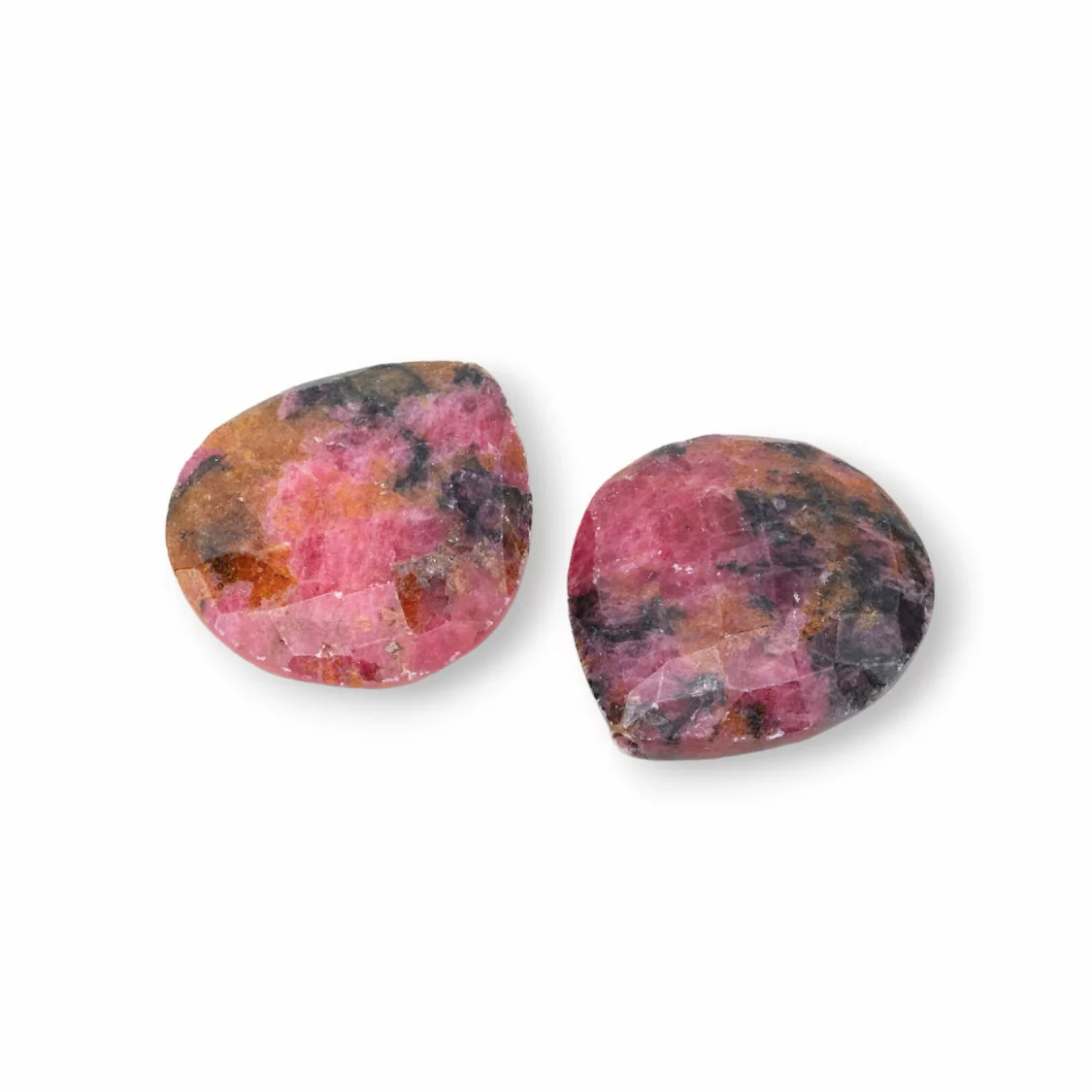 Cabochon A Goccia di Pietre Dure Naturali 16x18mm Spessore 7,5mm 8pz Rodonite- CABOCHON DI PIETRE DURE | Worldofjewel.com