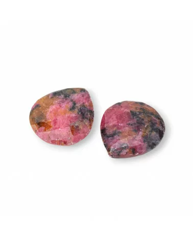 Cabochon A Goccia di Pietre Dure Naturali 16x18mm Spessore 7,5mm 8pz Rodonite- CABOCHON DI PIETRE DURE | Worldofjewel.com