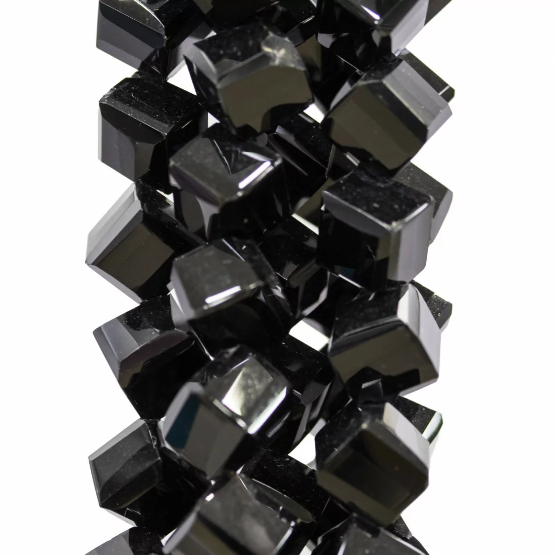 Onice Cubo Foro Diagonale Perlina Tonda Sfaccettata 8mm-ONICE LUCIDO | Worldofjewel.com