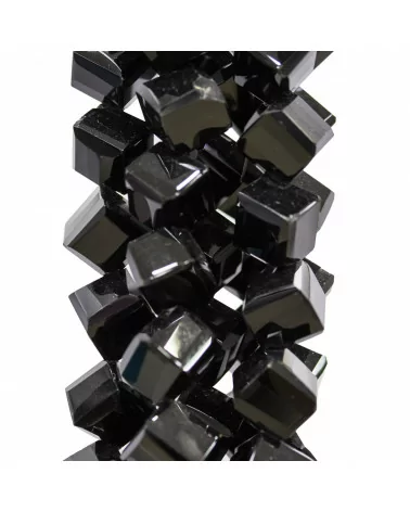 Onice Cubo Foro Diagonale Perlina Tonda Sfaccettata 8mm-ONICE LUCIDO | Worldofjewel.com