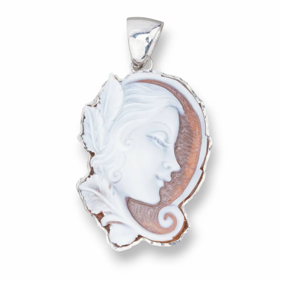 Pendente Di Argento 925 Made in ITALY 30x52mm Con Cameo Naturale-ARGENTO 925 DESIGN ITALY | Worldofjewel.com