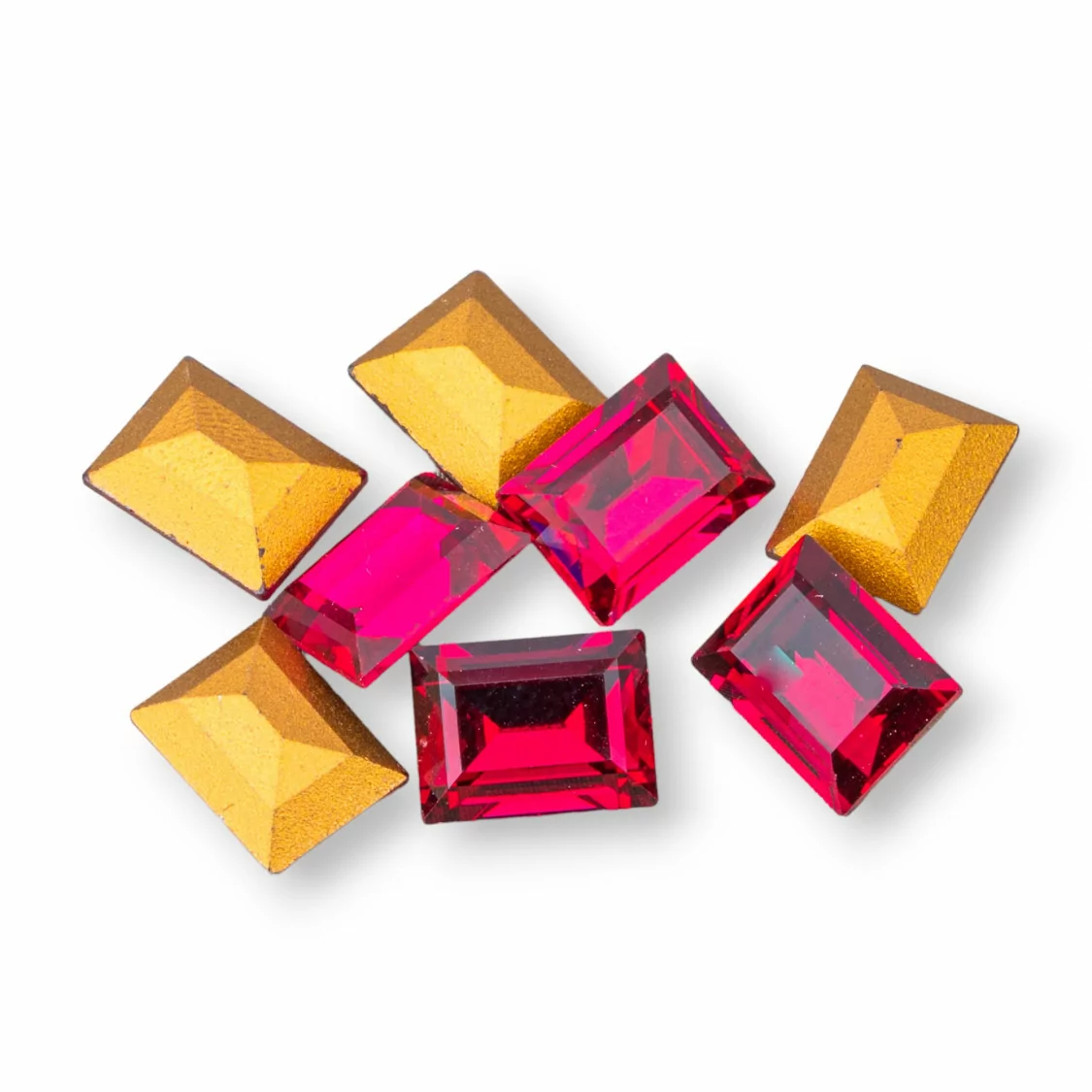 Swarovsky Rectangle ART. 4501 8x6mm GOLD FOILED Ruby 14pz-CRISTALLI SWAROVSKI | Worldofjewel.com