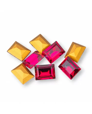 Swarovsky Rectangle ART. 4501 8x6mm GOLD FOILED Ruby 14pz-CRISTALLI SWAROVSKI | Worldofjewel.com