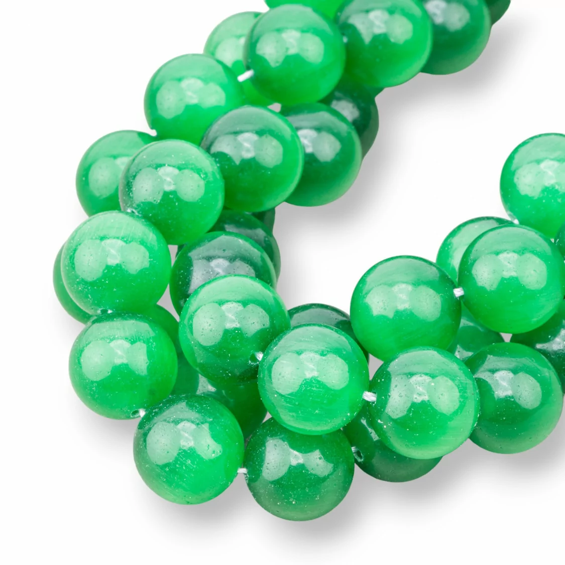 Occhio Di Gatto Verde Tondo Liscio 12mm-VERDE | Worldofjewel.com