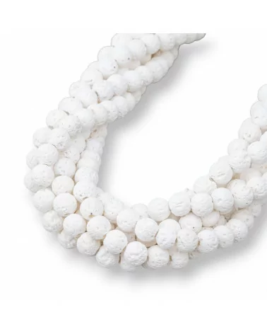 Pietra Lavica Vari Colori Tondo Liscio 6mm Bianco-COLORI VARI | Worldofjewel.com