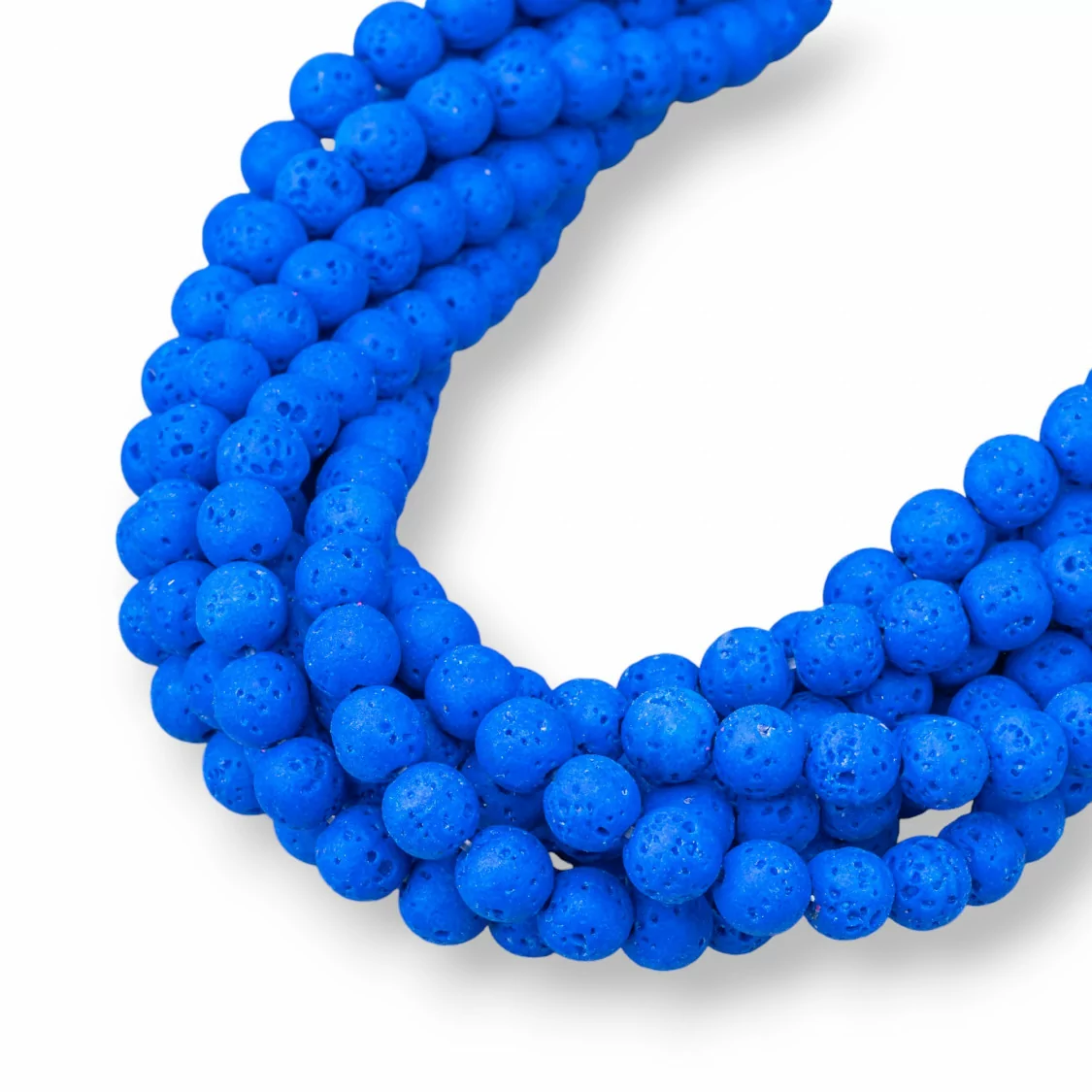 Pietra Lavica Vari Colori Tondo Liscio 6mm Blu-COLORI VARI | Worldofjewel.com