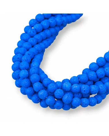 Pietra Lavica Vari Colori Tondo Liscio 6mm Blu-COLORI VARI | Worldofjewel.com