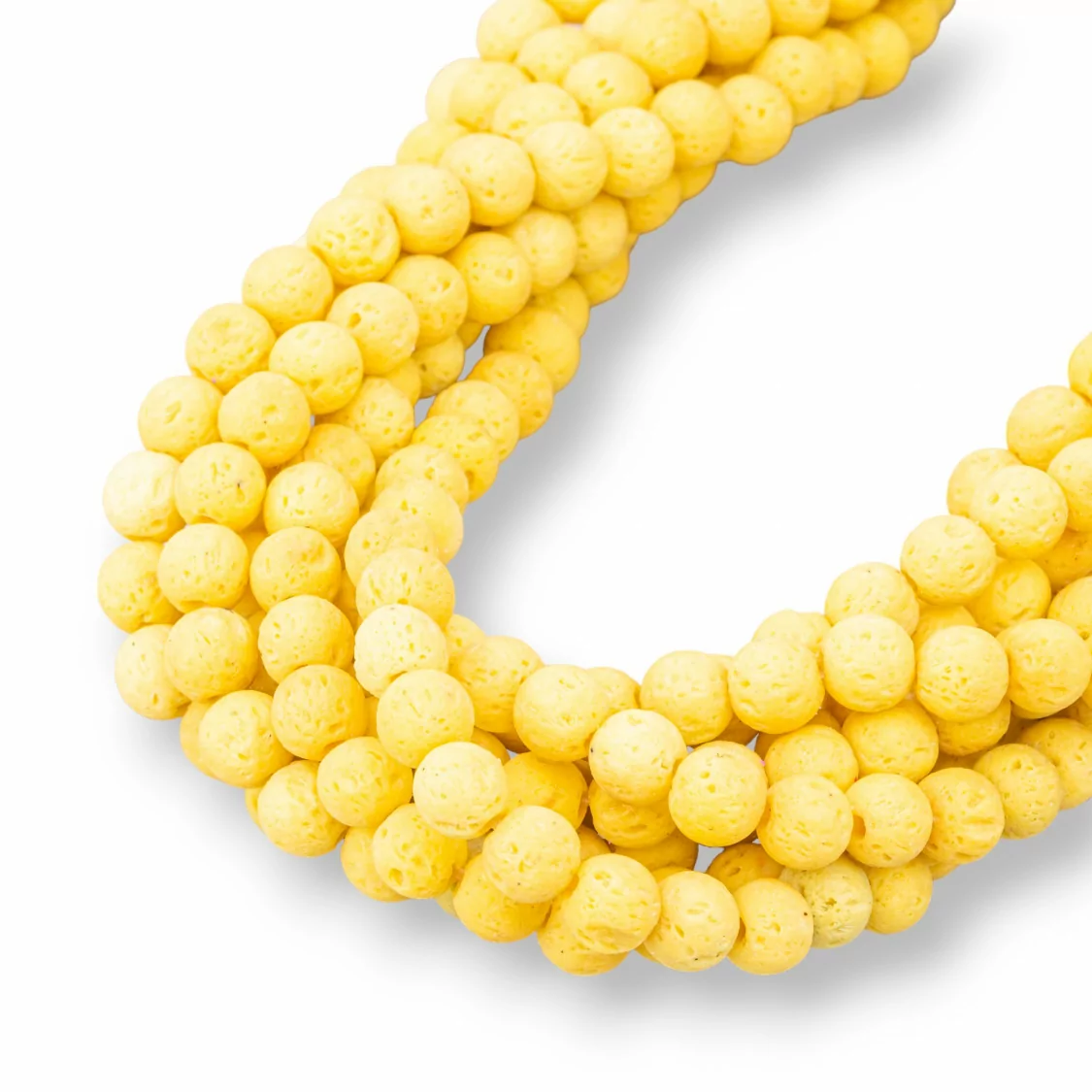 Pietra Lavica Vari Colori Tondo Liscio 6mm Giallo-COLORI VARI | Worldofjewel.com