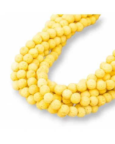 Pietra Lavica Vari Colori Tondo Liscio 6mm Giallo-COLORI VARI | Worldofjewel.com