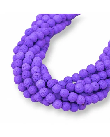 Pietra Lavica Vari Colori Tondo Liscio 6mm Viola-COLORI VARI | Worldofjewel.com