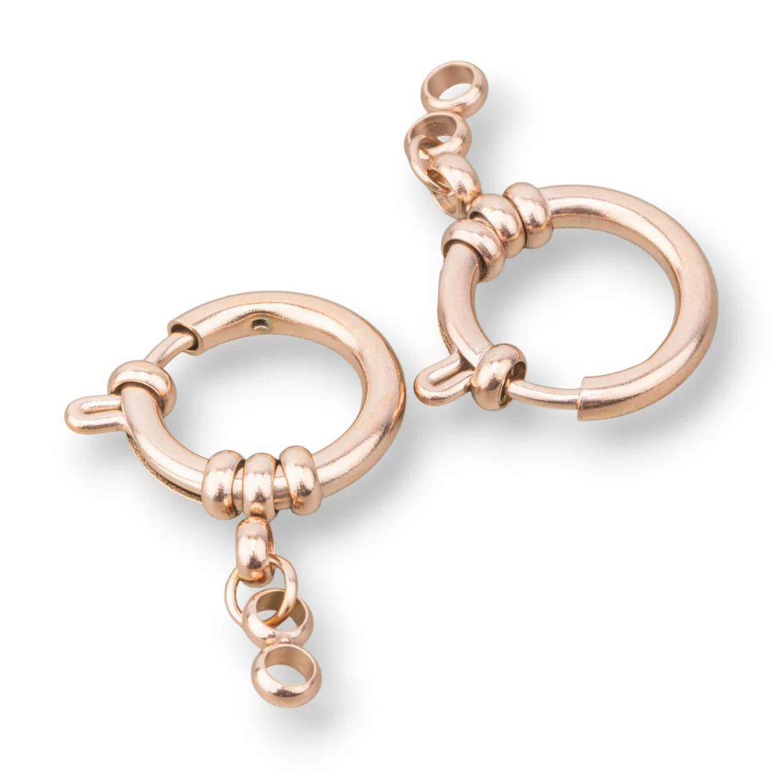 Chiusure Anello A Molla Di Acciaio 16mm 5pz Oro Rosa-CHIUSURE DI ACCIAIO | Worldofjewel.com