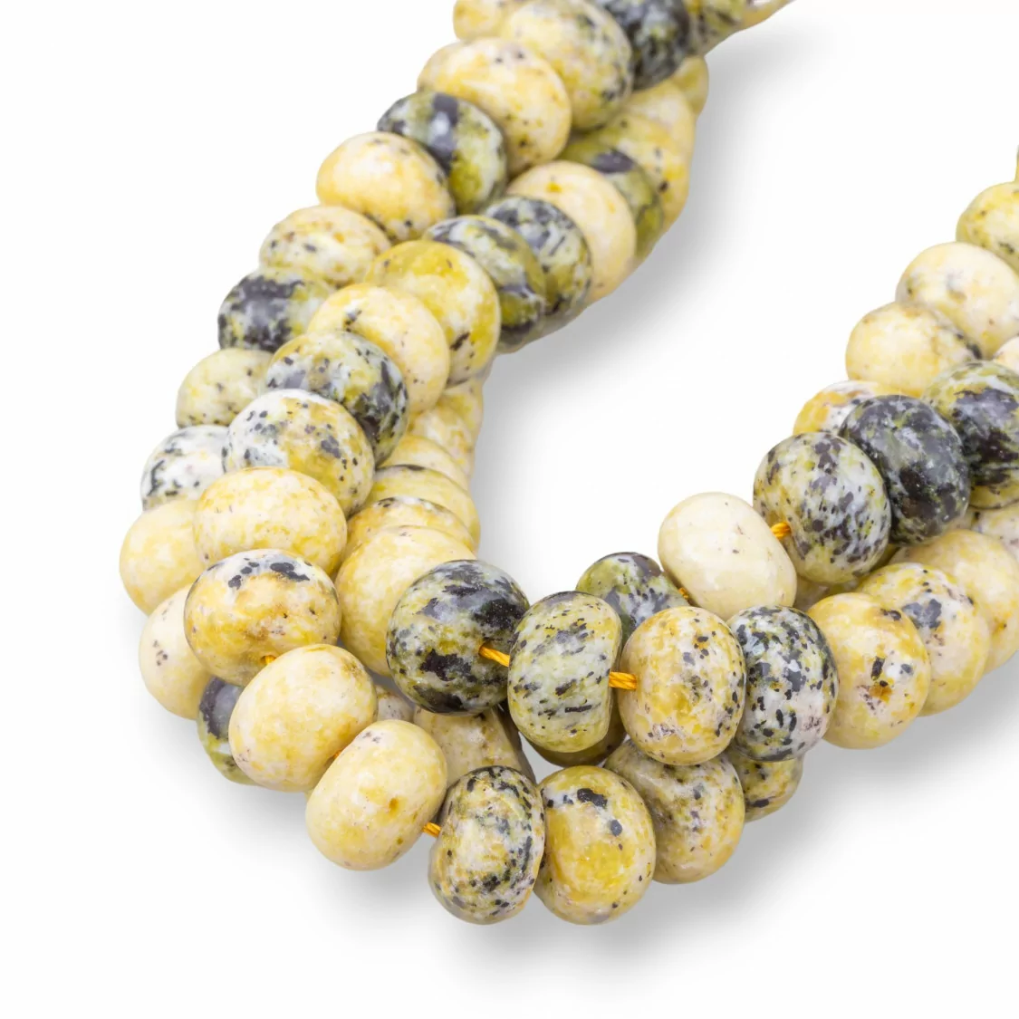 Diaspro Mosaico Giallo Rondelle Liscio 12x8mm-PIETRE DURE MISTE | Worldofjewel.com