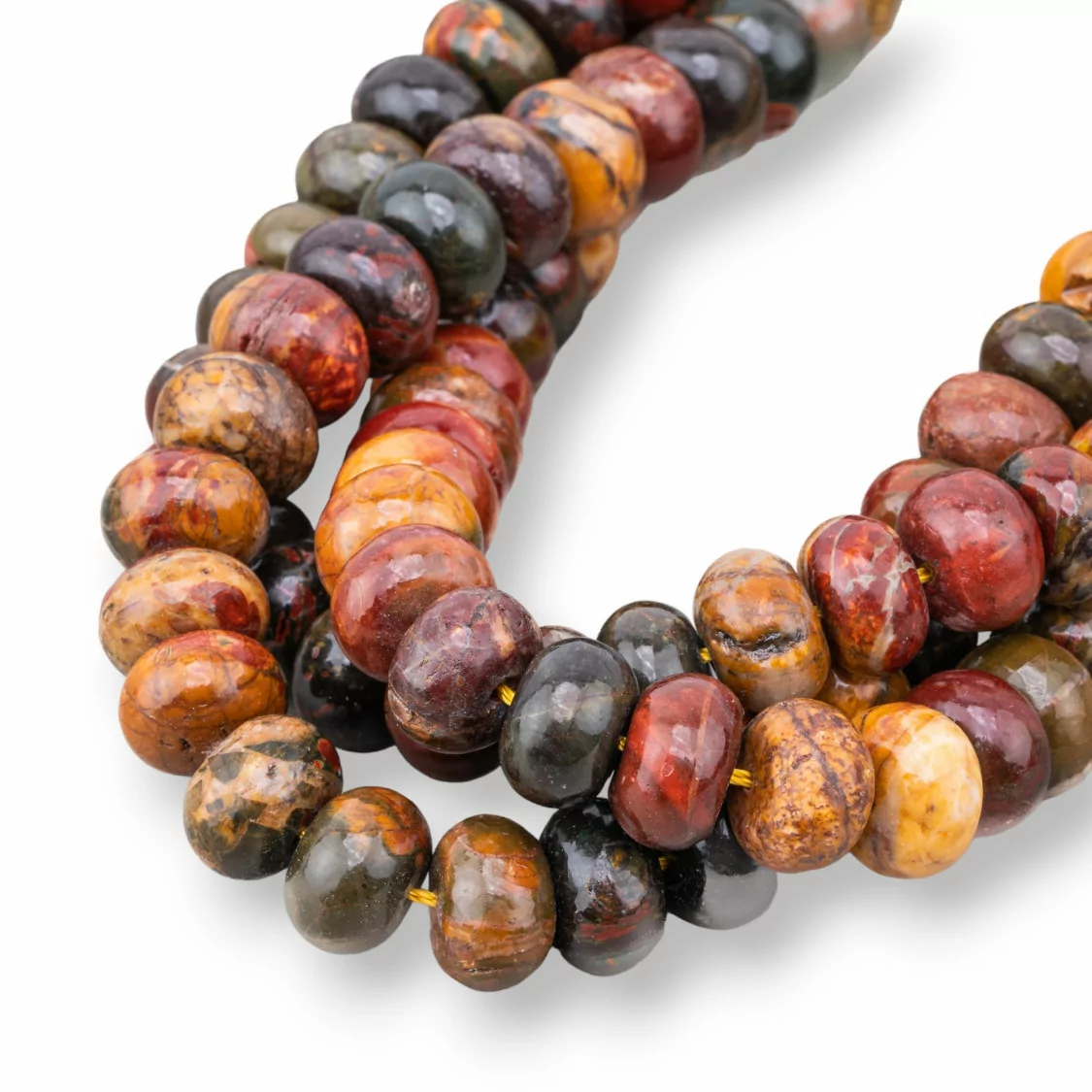 Mokaite Mix Rondelle Liscio 12x8mm-PIETRE DURE MISTE | Worldofjewel.com