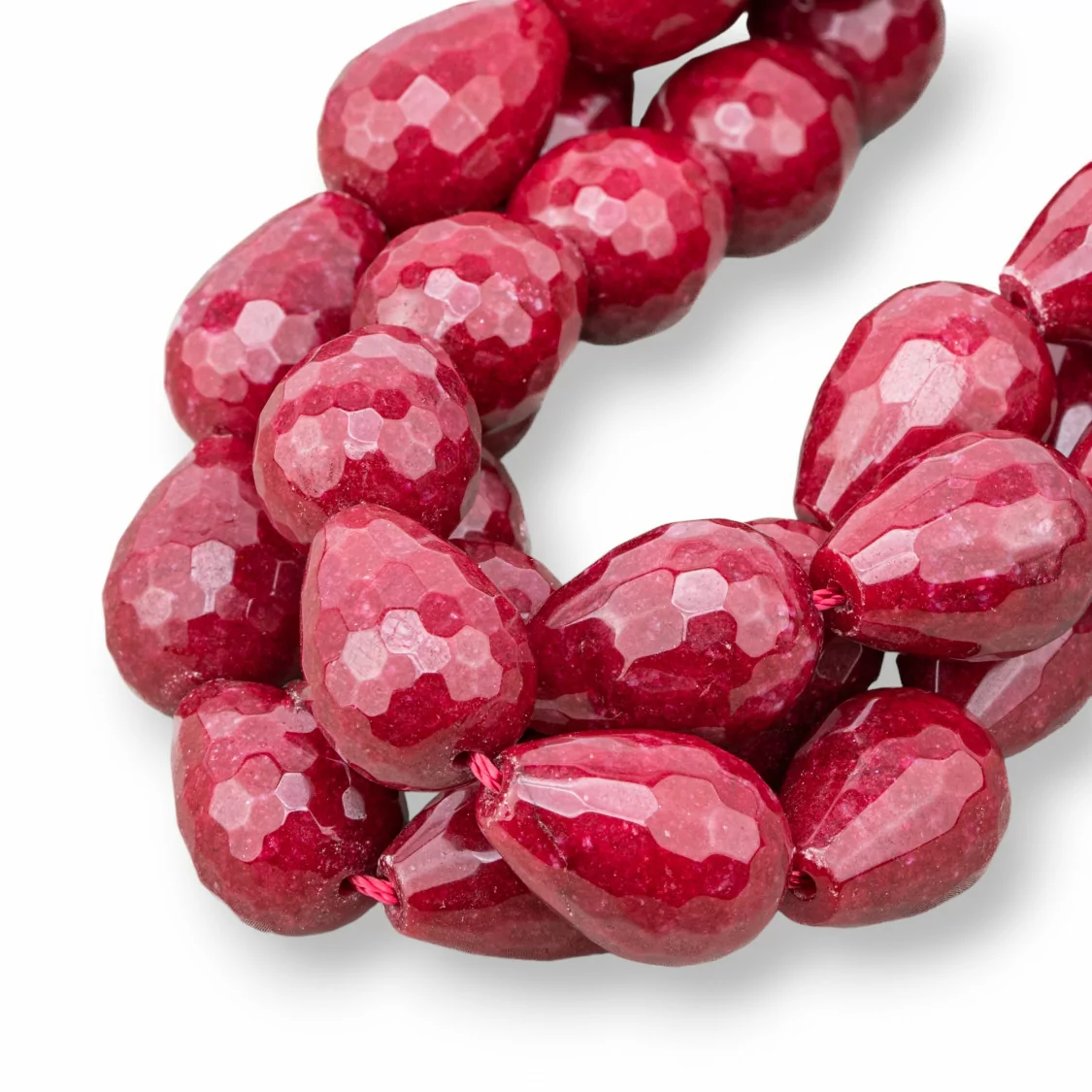 Giada Rubellite Gocce Briolette Sfaccettate 13x18mm-GIADA RUBELLITE | Worldofjewel.com