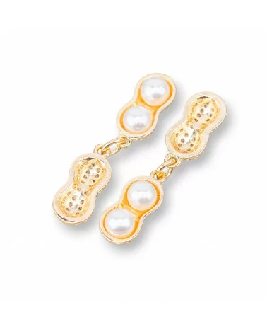 Componente Pendente Di Bronzo Con Madreperla Arachide 7x16mm 7pz Con 1 Anellino-PENDENTI E CHARMS | Worldofjewel.com